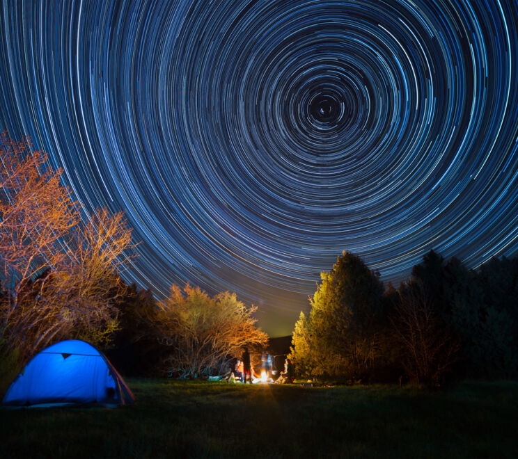 timelapse do céu noturno